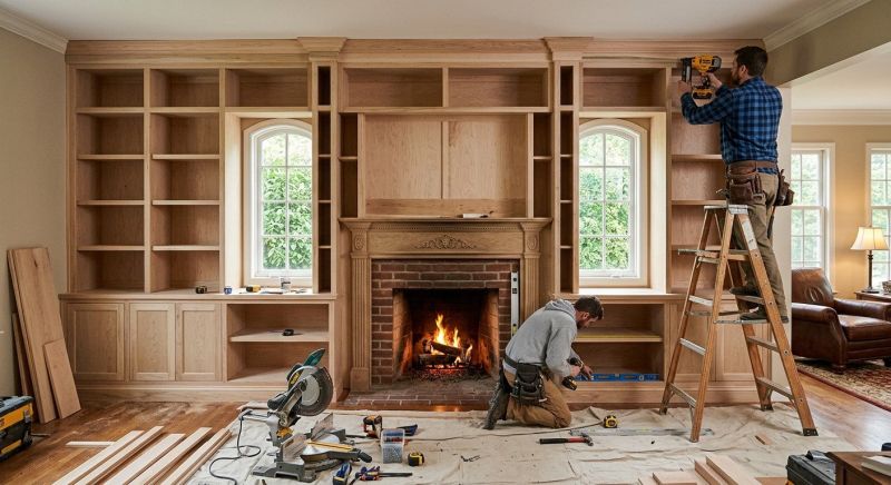Built In Bookcase Installation in Woodbridge, VA