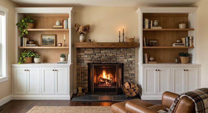 Fireplace Cabinet Installation in Durham, NC